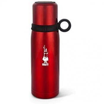Botella Térmica Bialetti To Go 460 ml Roja con Tapa-Taza, Doble Pared, Aislante (12h Calor / 24h Frío)