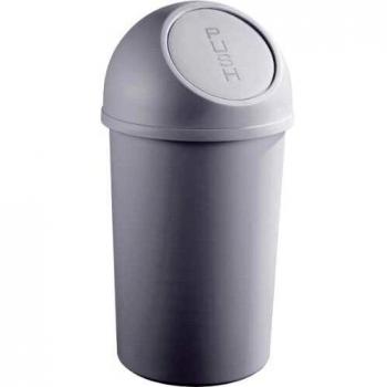 Papelera Push Helit 25L de Polipropileno, Gris Claro