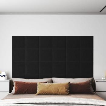 Paneles de pared vidaXL 12 unidades tela negra 30x30 cm 1,08 m²