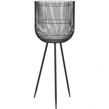 Macetero Fíjalo Metal Negro 34,5x34,5x88 cm
