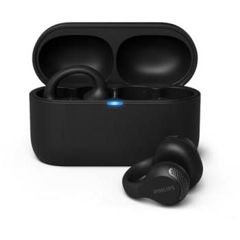 Auriculares Philips TAQ2000BK True Wireless Open Ear Bluetooth - 28 horas de reproducción, Resistencia IPX4, Llamadas nítidas, Estuche de bolsillo - Negro