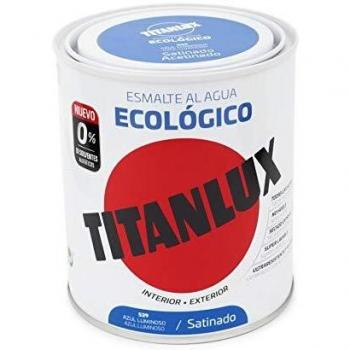 Titanlux - Esmalte agua ecologico santinado, Azul luminoso, 750ML
