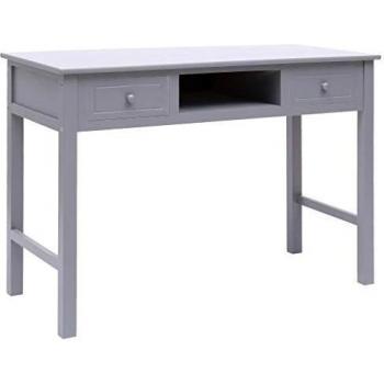 vidaXL Writing Desk Grey 110x45x76 cm Wood