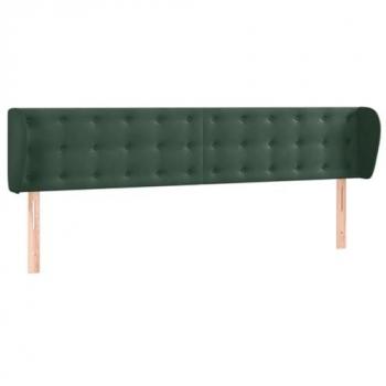 Cabecero de terciopelo verde oscuro 203x23x78/88 cm Vidaxl