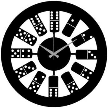 Reloj de Pared Domino, Metal Negro, 45x0,15 cm - EPIKASA