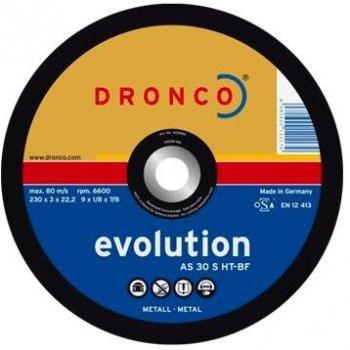 Dronco AS30S-HT-125 Discos de Corte Metal, As 30 S-Ht Evolution, 125 Mm Diámetro, 3 Mm Espesor, 22.23 Mm Diámetro Eje, 12,200 RPM, Set de 25