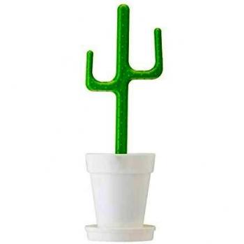 VIGAR Flower Power-Cactus Escobillero de Baño de Pie, Polipropileno, Verde, 12,5 X 11,5 X 39