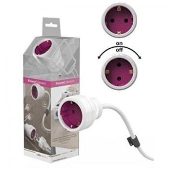 Allocacoc 8002/EUPE3M - PowerExtension 3 m Blanco / Violeta