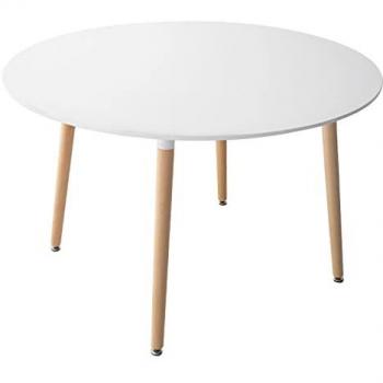 Mesa de Comedor Redonda Martha 120cm Blanca Estilo Escandinavo para 4 Personas