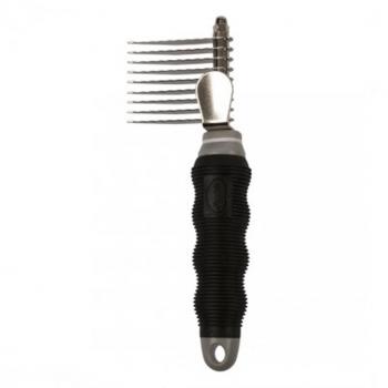 Peine Cortanudos Duvo Beauty - Peine cortanudos para perros color Negro y Gris, 9 Púas Largas