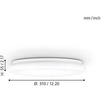 Plafón LED Redondo Pogliola de 31 cm con Efecto Cristal, 18W, 2050 lm, 4000K