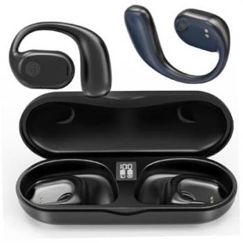 Auriculares Klack Inalámbricos Bluetooth 5.3 Impermeables con Conducción Ósea y Funda de Carga - 12 Horas de Autonomía, Compatible con iPhone, Android y PC, Conciencia