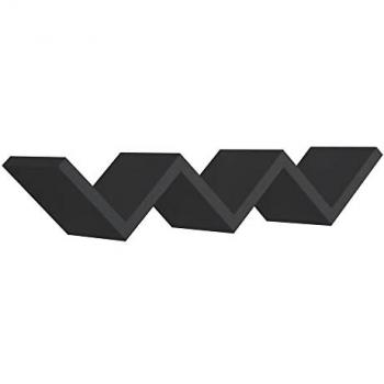 Estante de pared rectangular negro mod. Saetta 56 cm
