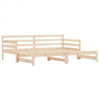 Sofá cama nido madera maciza de pino 90x190 cm Vidaxl Marrón, sin colchón, diván extensible, estructura de sofá cama, cama de invitados para salón y dormitorio