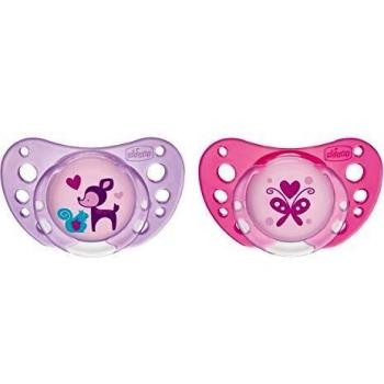 Chicco PhysioForma Air Chupete Rosa, Tetina Anatómica de Látex, 6-16 Meses, Pack de 2