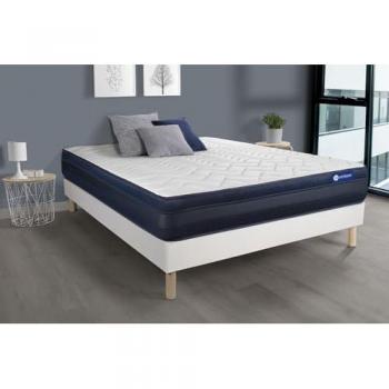Pack Actisom Somier blanco + Colchón con muelles y viscoelástica 135 x 190 cm