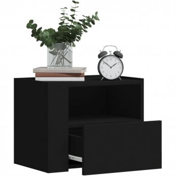 Mesitas de noche de pared 2 unidades negra 45x30x35 cm