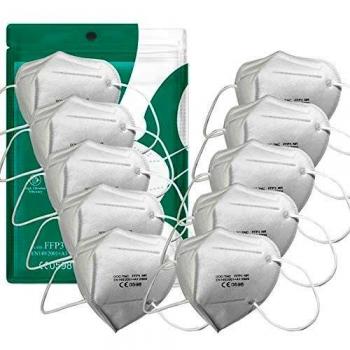 Uniguardian 10X-Mascarilla FFP3 protección respiratoria-envase individual-sin válvula,certificada EN149:2001+A1:2009,protectora multicapa alta capacidad de filtración, Blanco, Talla única