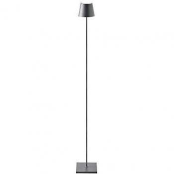 Lámpara de pie LED recargable Nuindie redonda IP54 grafito 2.2W 180lm 2700K regulable