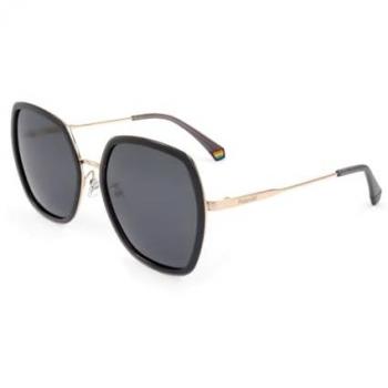 Polaroid PLD 6153/G/S Women's Polarized Square Sunglasses - Grey Gold