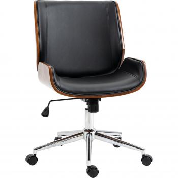 Silla de Oficina Giratoria Vinsetto de PU con Altura Ajustable y Función de Inclinación