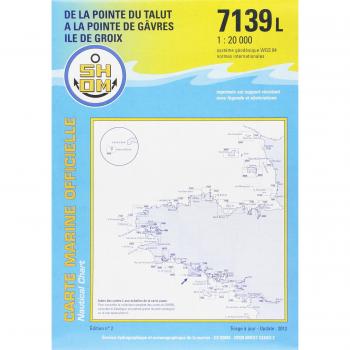 Carta Náutica Plastimo Pointe Du Talut a Pointe De Gâvres SHOM 7139 L - Isla de Groix