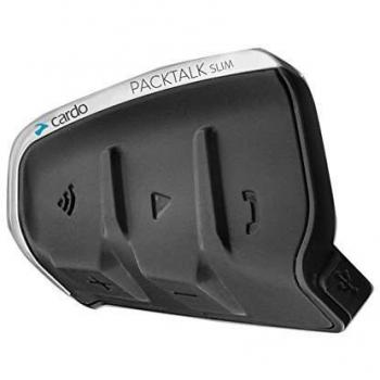 CARDO PTS00001 PACKTALK Slim Motocicleta Bluetooth Sistema De Comunicación Auriculares, Negro, Single Pack