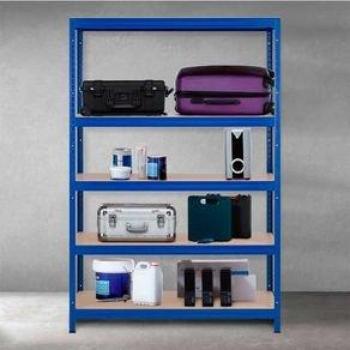 H SEVEN HOUSE Estantería Modular 5 Baldas Azul 180x120x60 cm