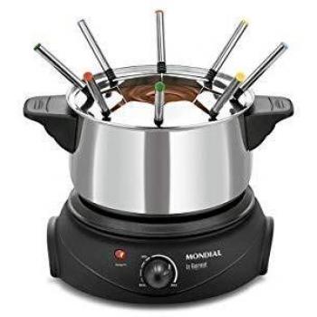 Fondue Eléctrica Mondial FD02 de Acero Inoxidable, 1500W con Capacidad de 1.5L