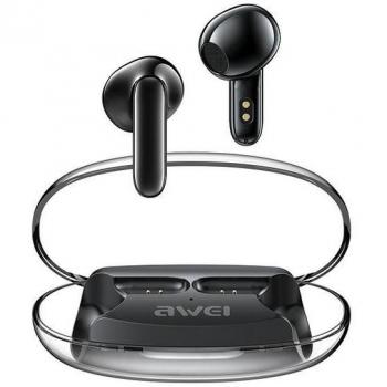 Auriculares Awei Bluetooth 5.3 T85 TWS con Cancelación de Ruido y Estación de Carga Negra