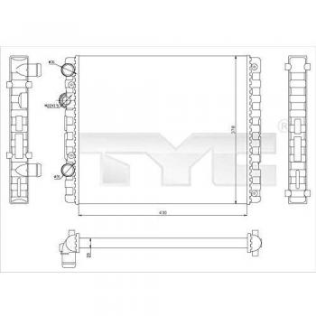 Radiador de refrigeración del motor TYC 737-0040 para VOLKSWAGEN Polo, Lupo y SEAT Arosa (Ref: 737-0040)