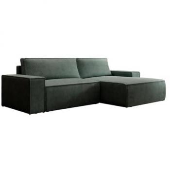 Sofá Rinconera Derecho de Pana Verde Pino AMELIA