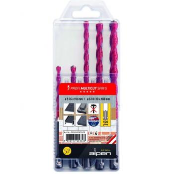 Estuche de Brocas Alpen SDS Plus Multiusos, 5 Piezas