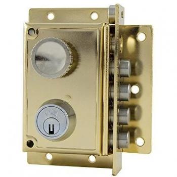 JIS 3012752 Cerradura Seguridad 5240 11x7 Derecha Latonada, Cranberry