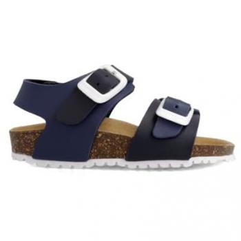 Sandalia Garvalín Mat 192480 para Niños, Punta Abierta, Azul y Rojo, Cuero Sintético, Confort 21 EU