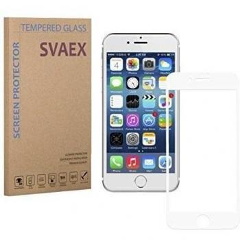 SVAEX iPhone 7 Plus - Cubierta completa - Blanco - Premium Protector de pantalla de vidrio templado - vidrio de dureza 9H - grosor de 0.3mm - transparencia de alta definición - bordes redondeados 2.5D - antigolpes - recubrimiento oleofóbico - tacto deli