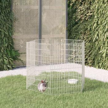 6-Panel Galvanised Iron Rabbit Cage Enclosure 54x80 cm