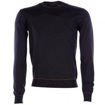 Prada jerséis de cuello redondo hombre nuevo blu EU 48