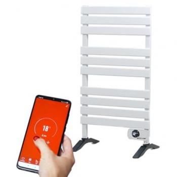 ECO-DE Toallero Eléctrico con Patas, Programación 24/7, Radiador Seca Toallas, 500 W IP24, “Towel Heat”, WiFi, Control App Tuya, Pantalla Led