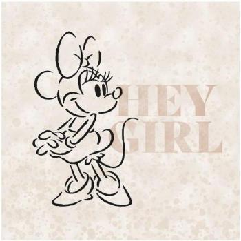 Póster Disney Minnie Mouse Hey Girl 40cm x 40cm en negro/beige