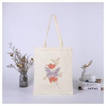 Bolsa canvas 40x35 con asa para colgar Flor