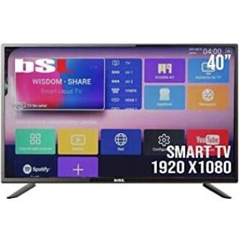 Televisor Smart TV 40 Pulgadas BSL-402S | Android 9.0 con WiFi | Sintonizador DVB-T2/C | 3 HDMI, 2 USB, RJ-45, VGA, CVBS, AUX L/R, RF, COAXIAL, Ci+ | Resolución Full HD 1920X1080P