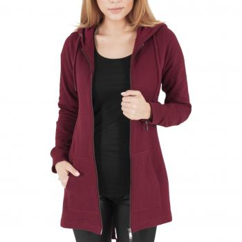 Urban Classics Ladies Sweat Parka Hooded Zip Burgundy