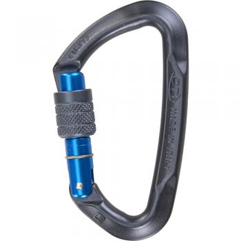 Mosquetón Climbing Technology Lime SG - Grigio/Azul con Cierre a Rosca
