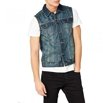 Urban Classics Light Blue Denim Vest for Men