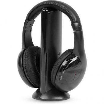 Auriculares Inalámbricos 5 en 1 con Transmisor FM y Cable de Audio para TV, DVD y PC #LR3