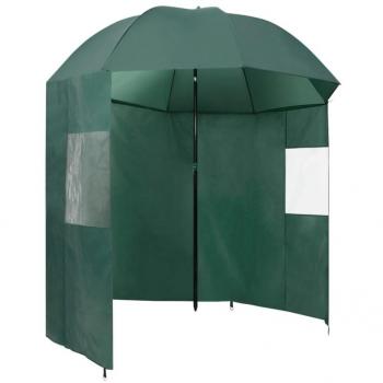 VidaXL Paraguas de pesca verde 220x193 cm