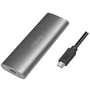Carcasa Externa USB-C para SSD M.2 NVMe y SATA, USB 3.2 Gen 2, Plateada