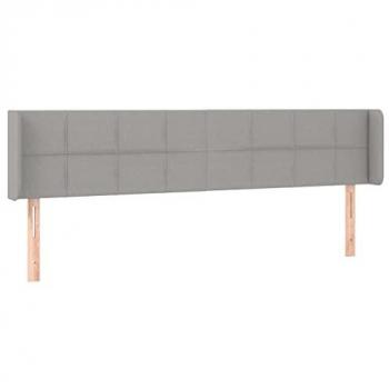 Cabecero Tapizado con LED Gris Claro 203x16x78/88 cm