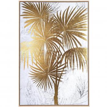 Cuadro Decorativo Bold 538 con Aplicaciones en Oro y Lienzo, 82 x 122 cm